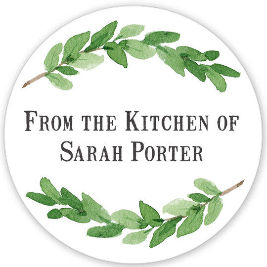 Two Sprigs Kitchen Round Stickers